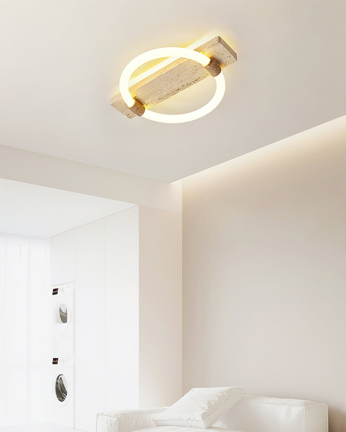 Elmaryra Ringed travertin wandlamp / plafondlamp