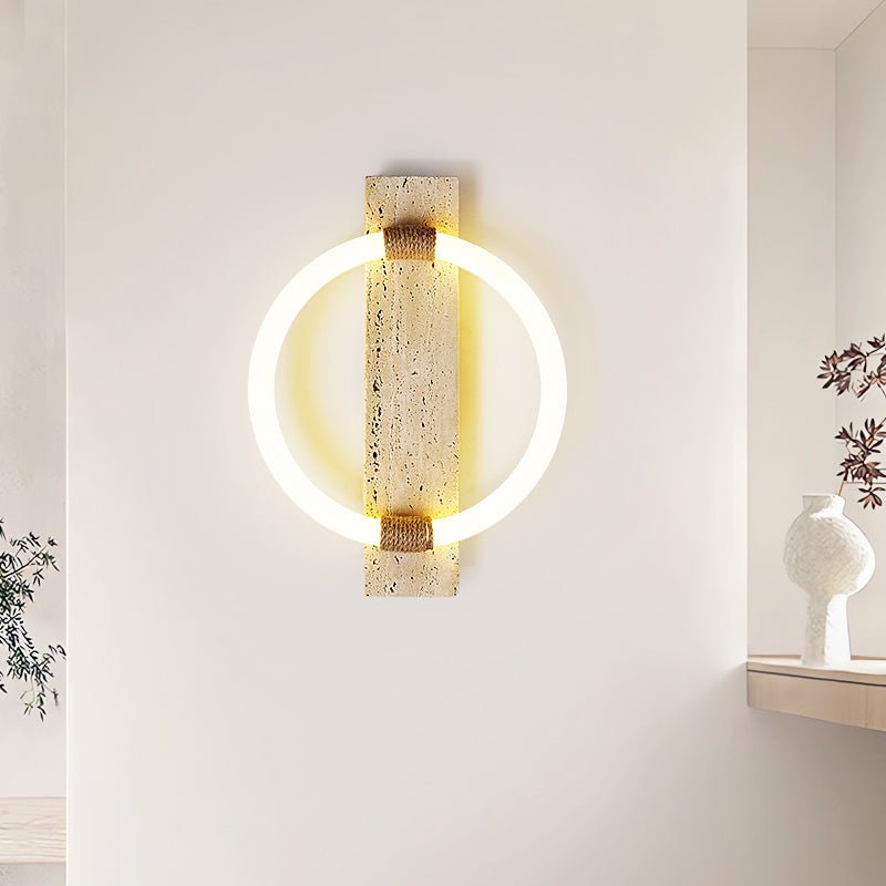 Elmaryra Ringed travertin wandlamp / plafondlamp
