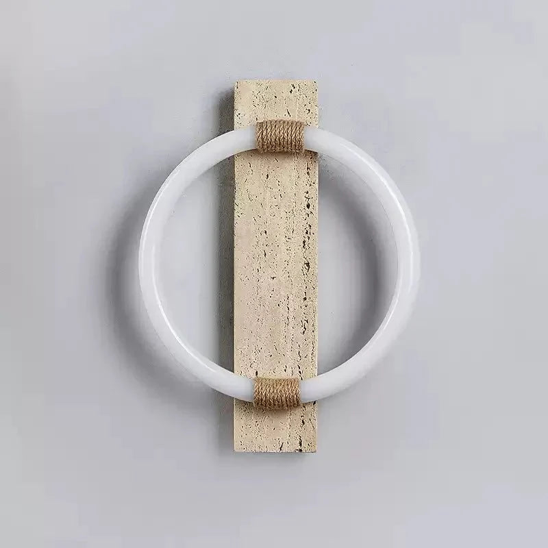 Elmaryra Ringed travertin wandlamp / plafondlamp