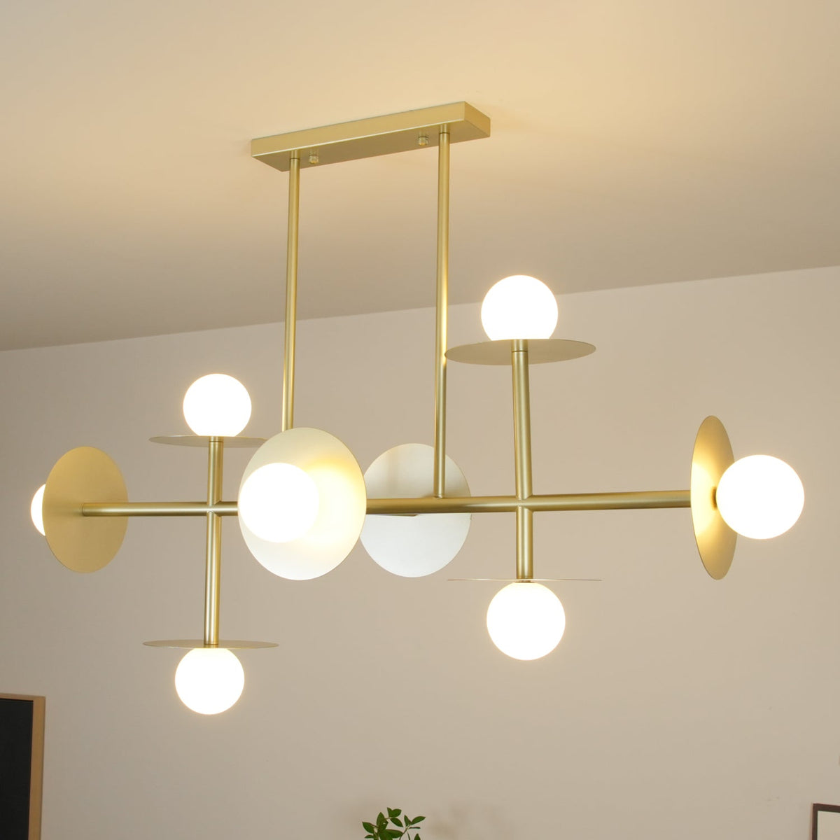 Celiissa Strada Kroonluchter messing glas Geometrisch