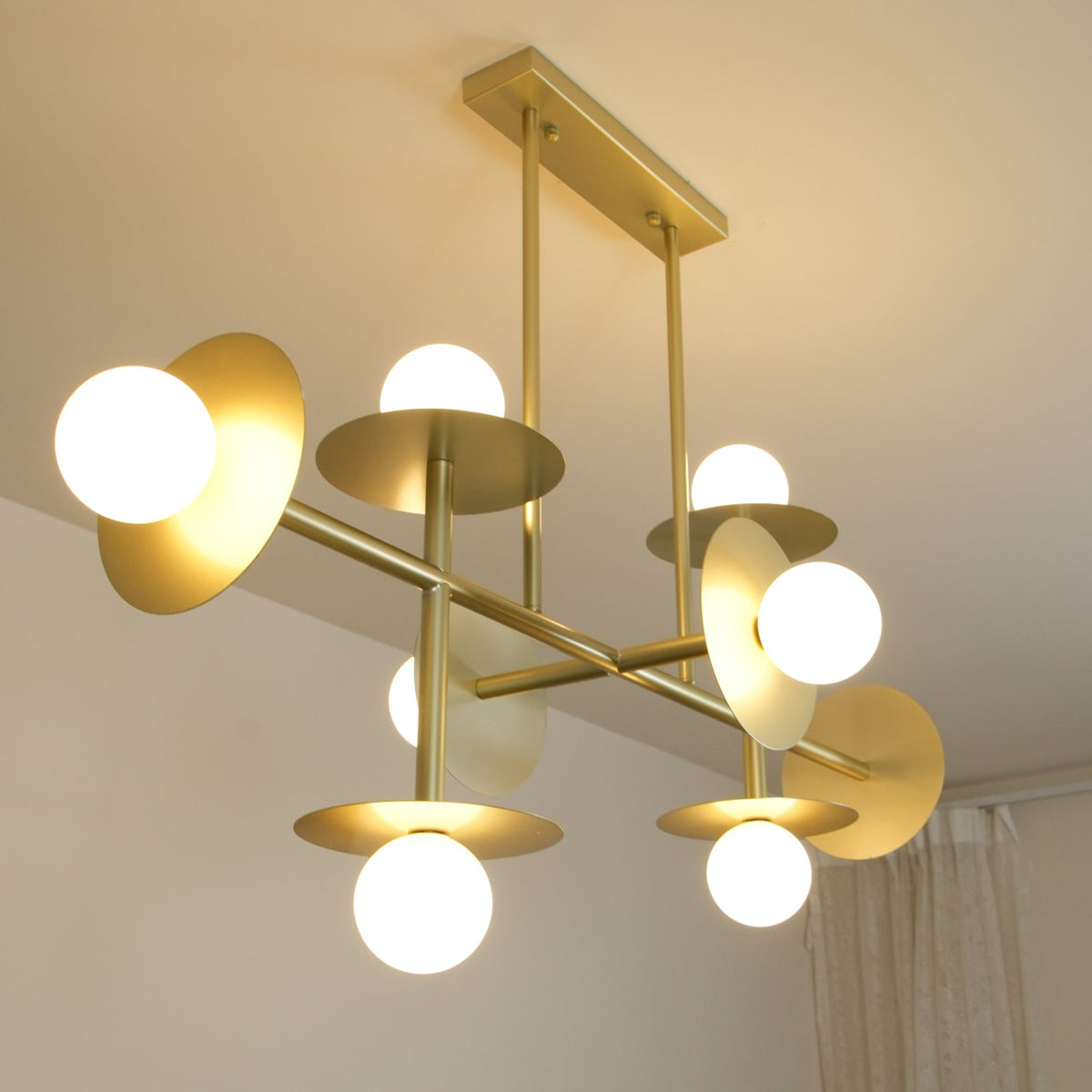 Celiissa Strada Kroonluchter messing glas Geometrisch