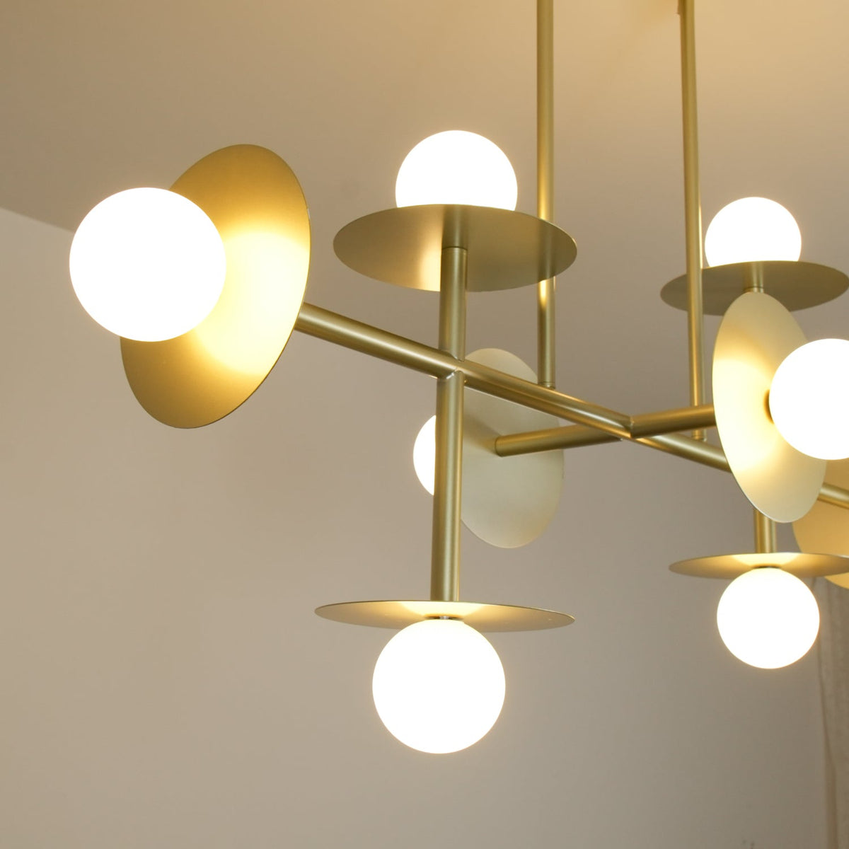 Celiissa Strada Kroonluchter messing glas Geometrisch