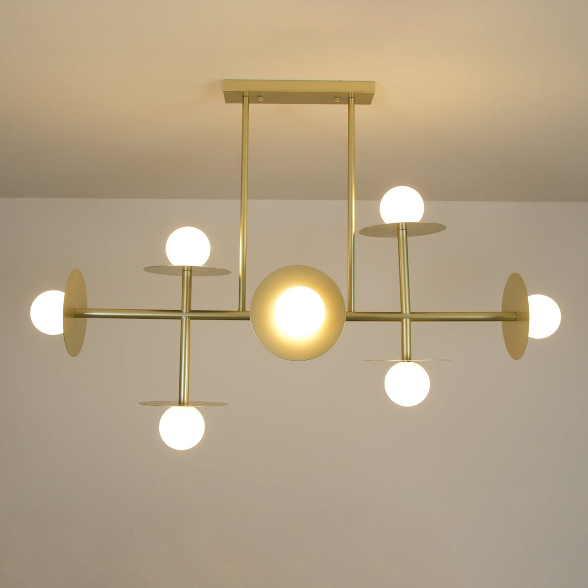 Celiissa Strada Kroonluchter messing glas Geometrisch