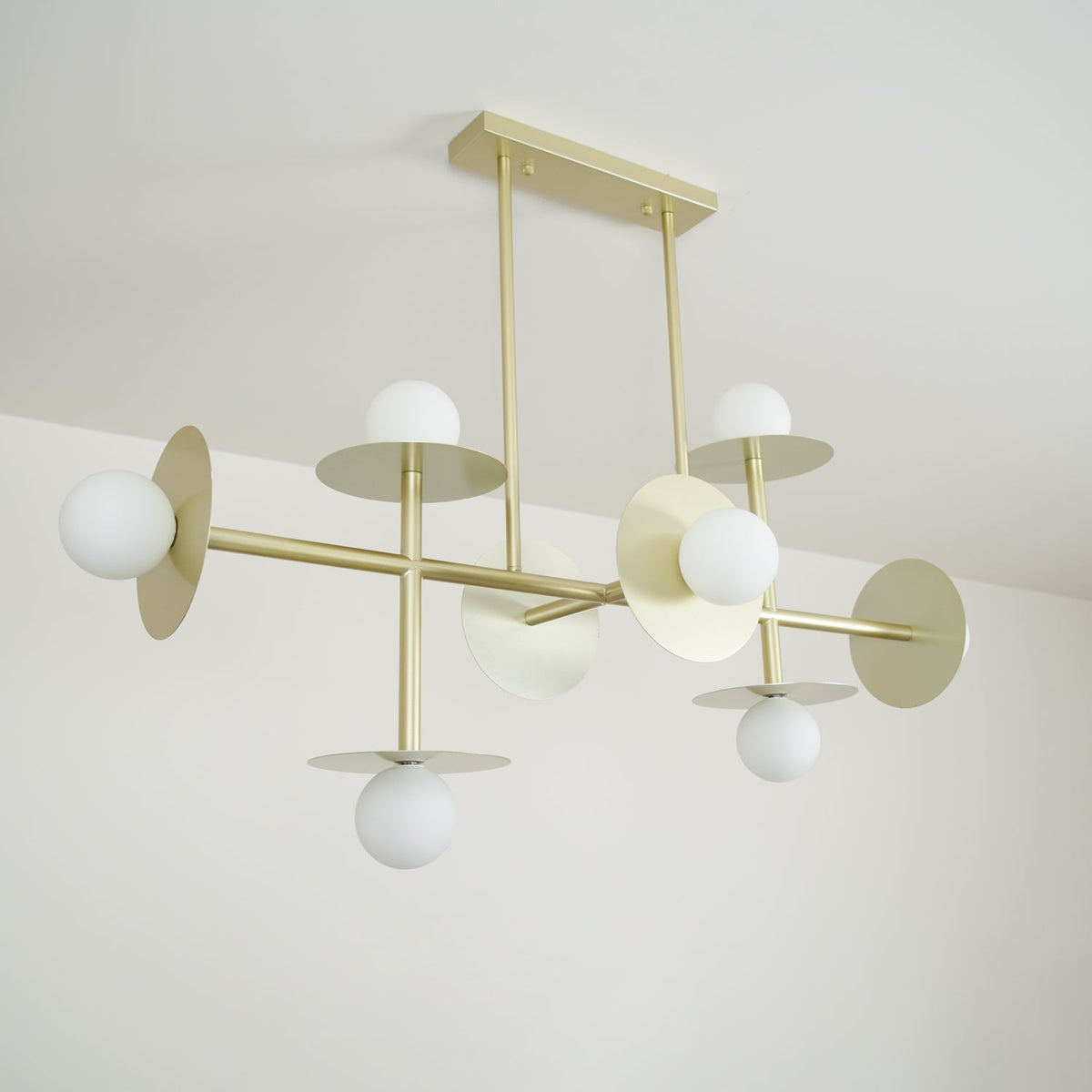 Celiissa Strada Kroonluchter messing glas Geometrisch