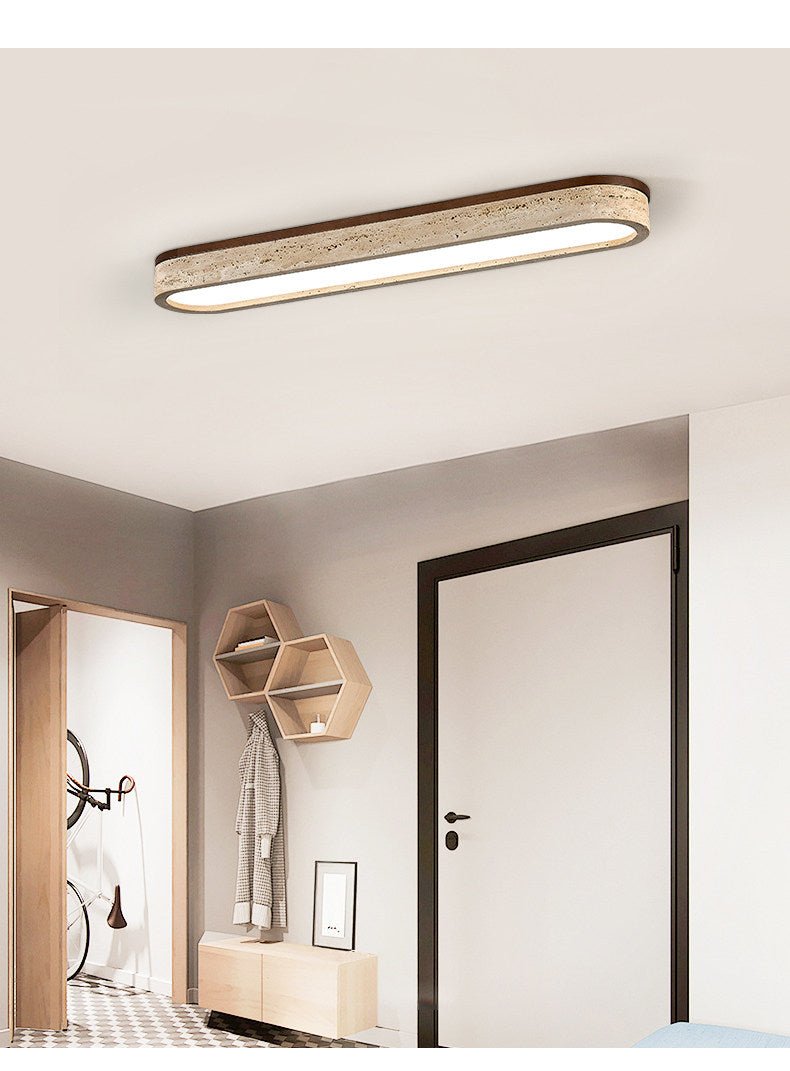 Kirbe Geel travertin Lineaire plafondlamp