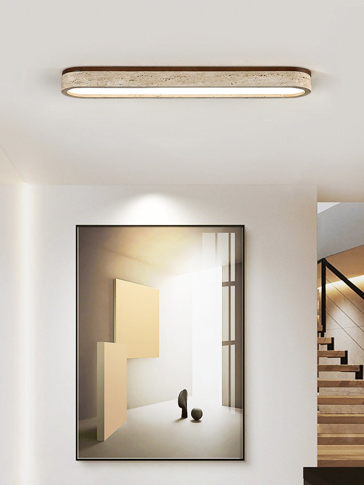 Kirbe Geel travertin Lineaire plafondlamp