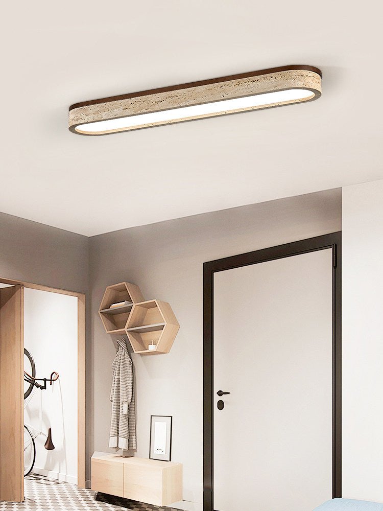 Kirbe Geel travertin Lineaire plafondlamp
