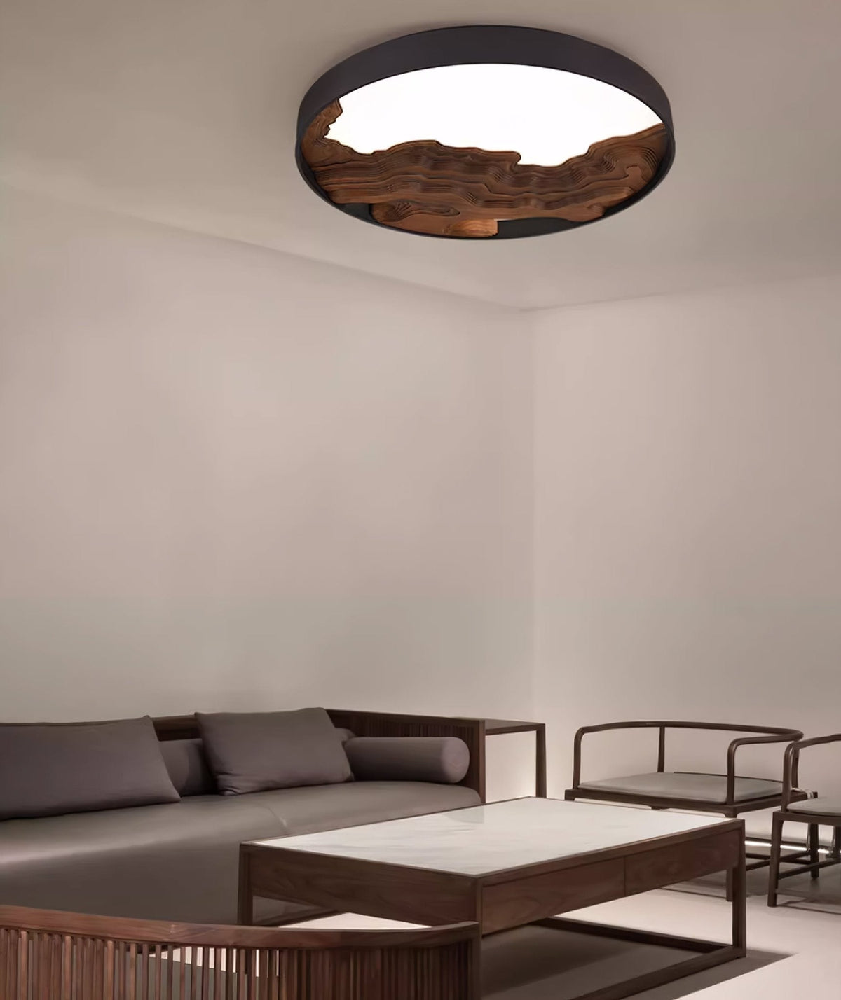 Rinaraine plafondlamp hout oosters natuurlijk