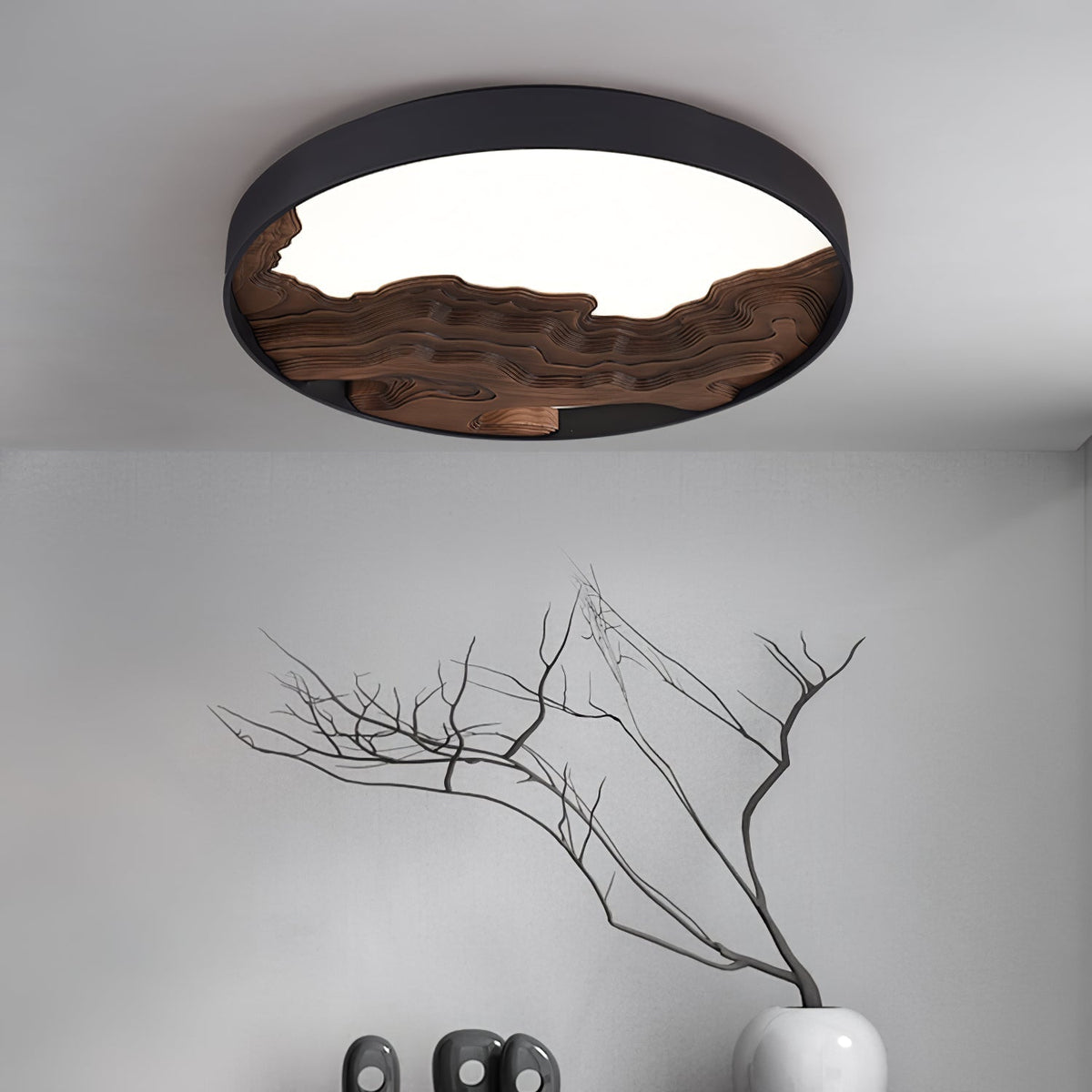 Rinaraine plafondlamp hout oosters natuurlijk