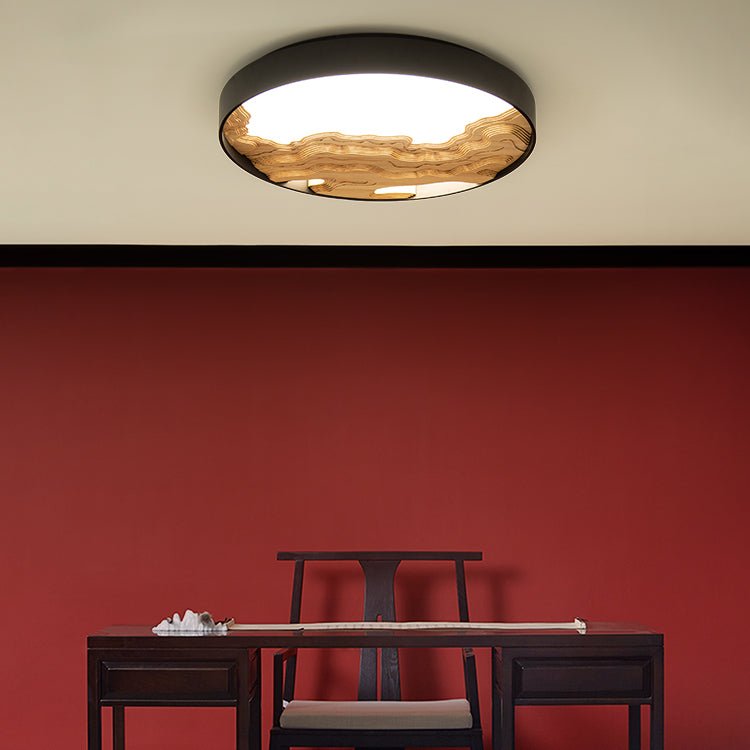 Rinaraine plafondlamp hout oosters natuurlijk