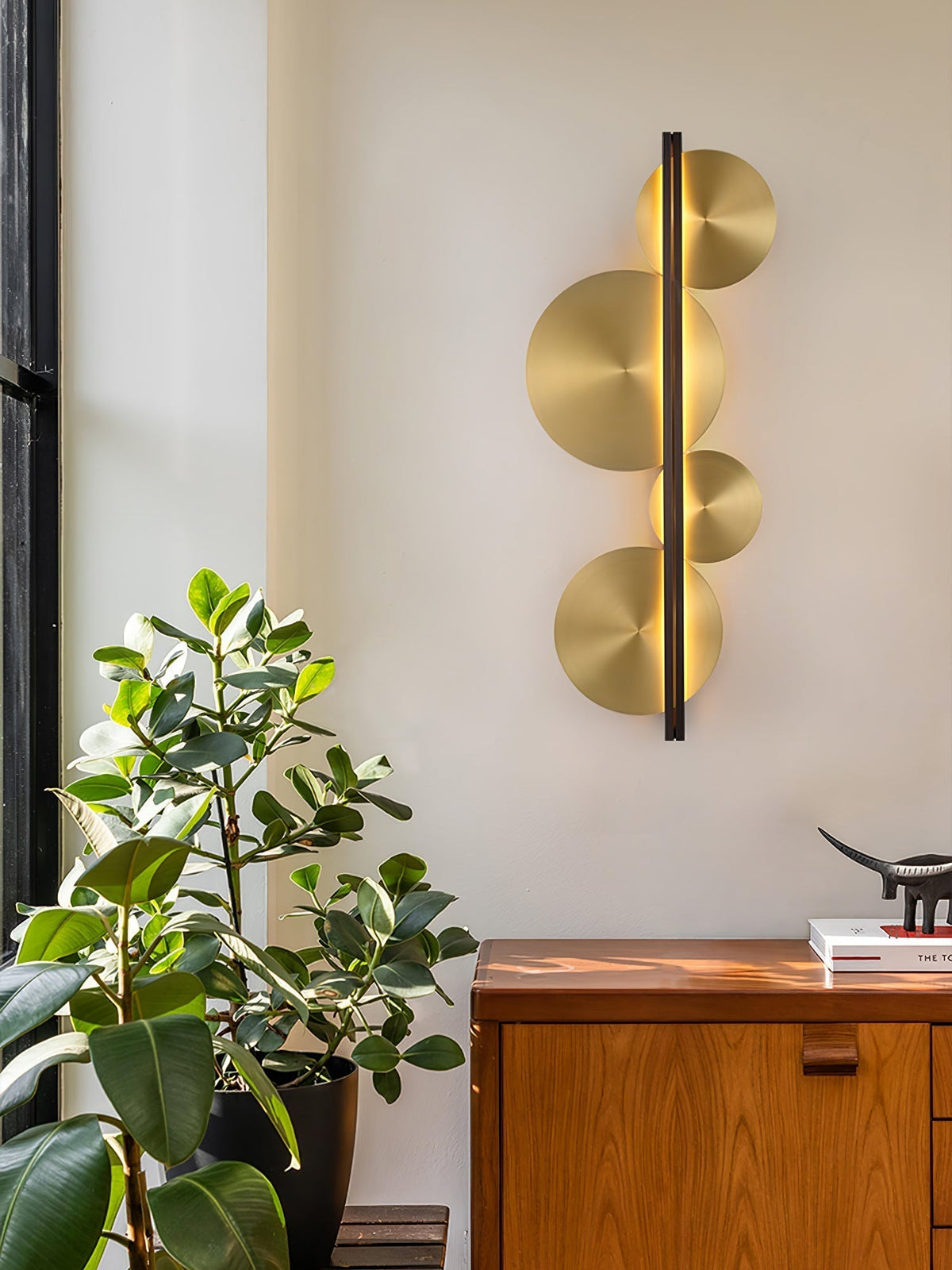 Oriivise wandlamp Goud Cirkelvormige Sculpturale