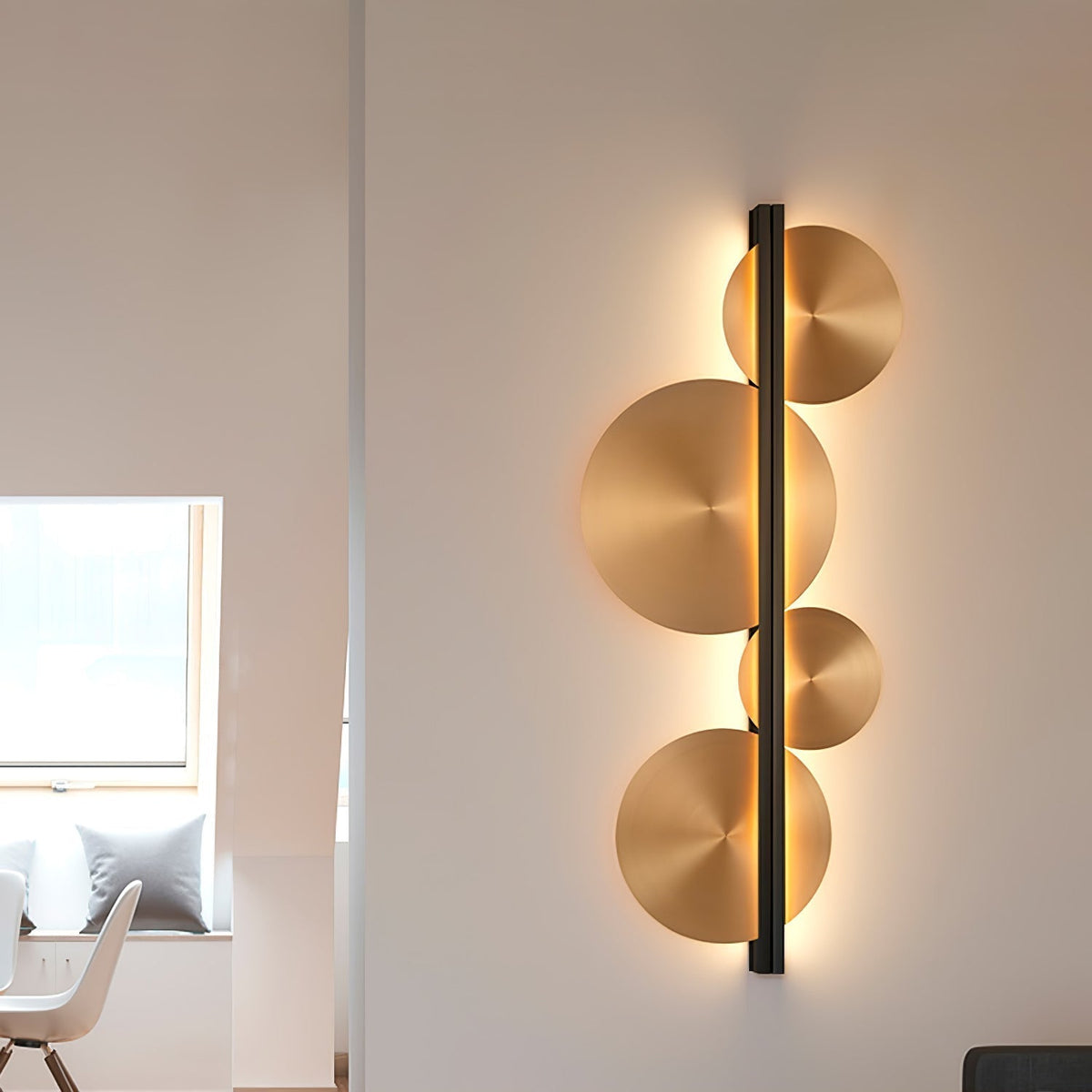 Oriivise wandlamp Goud Cirkelvormige Sculpturale