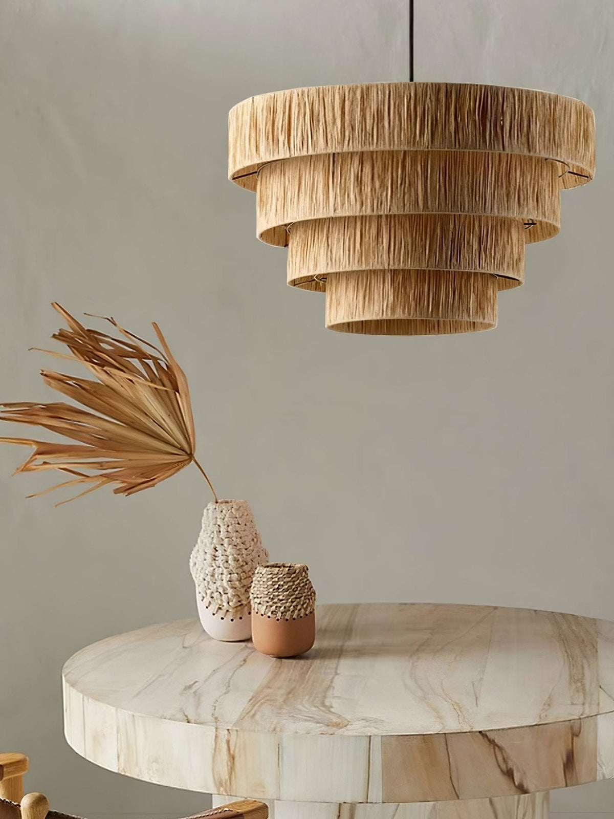 Thyra hanglamp van riet in traditionele retro-stijl