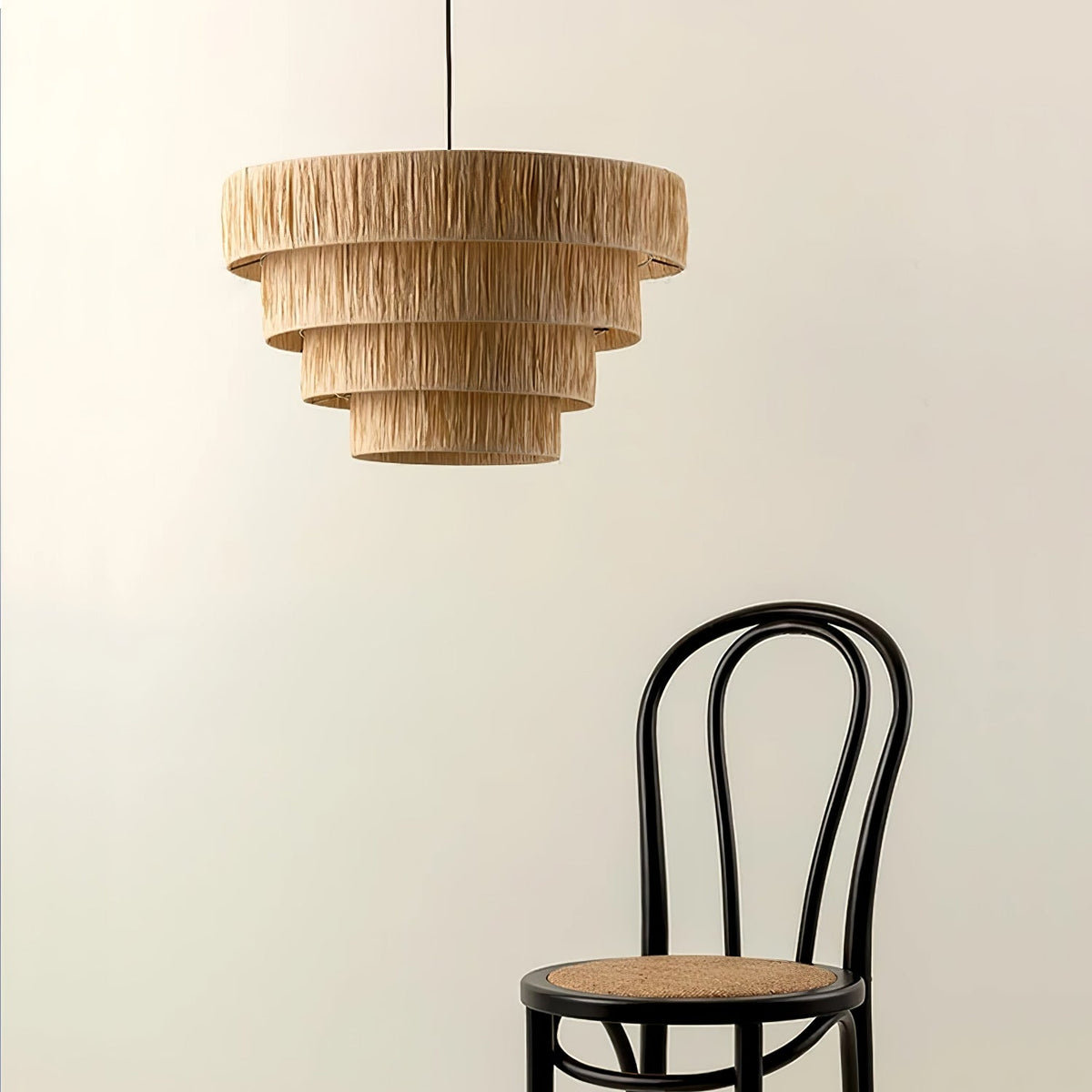Thyra hanglamp van riet in traditionele retro-stijl