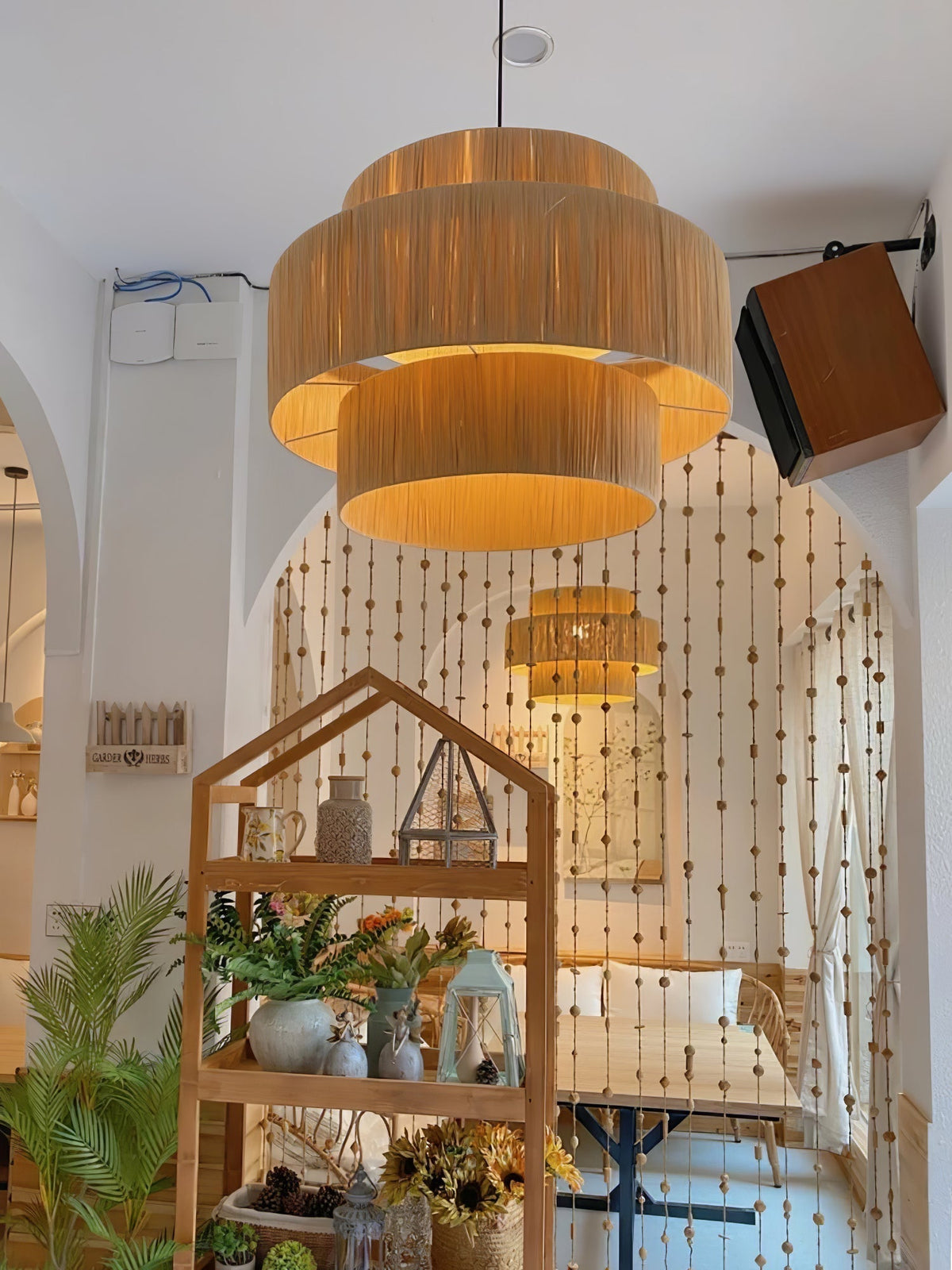 Thyra hanglamp van riet in traditionele retro-stijl
