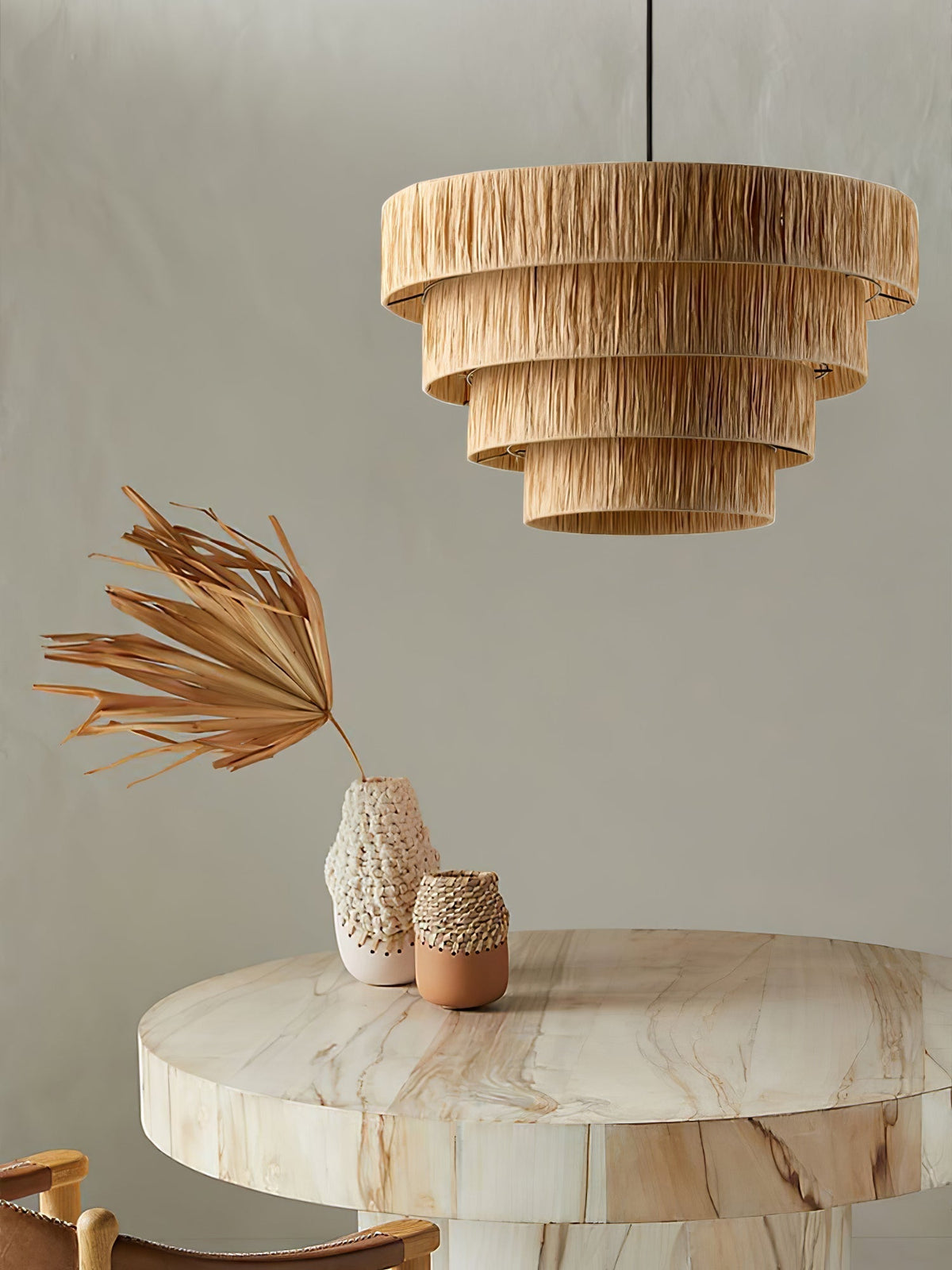 Thyra hanglamp van riet in traditionele retro-stijl