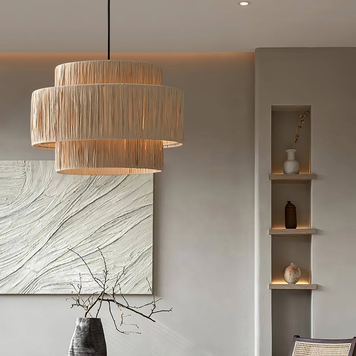 Thyra hanglamp van riet in traditionele retro-stijl