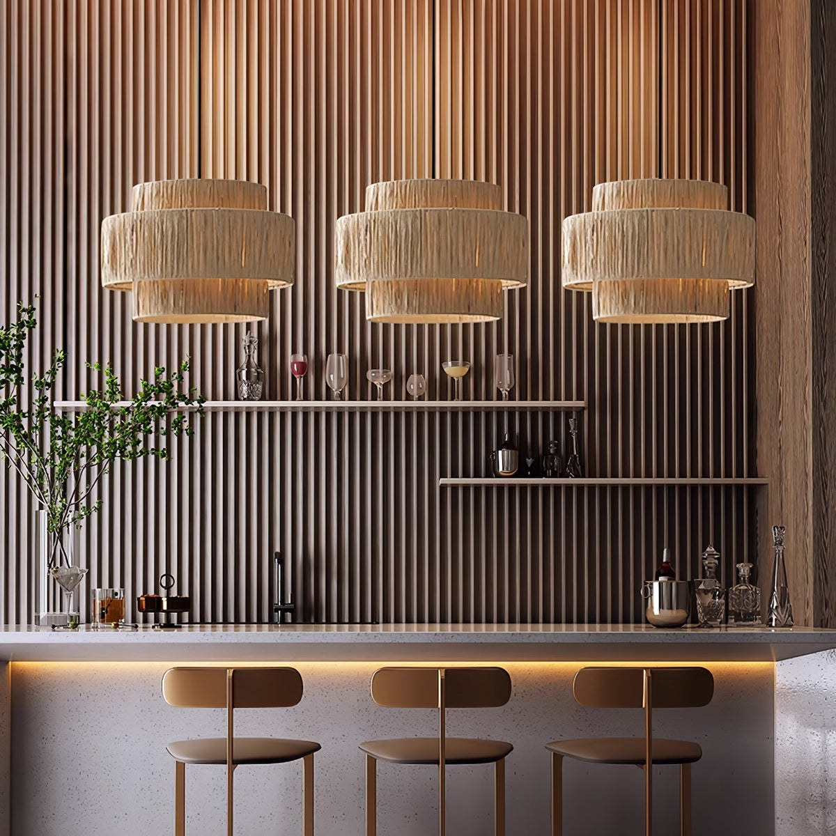 Thyra hanglamp van riet in traditionele retro-stijl