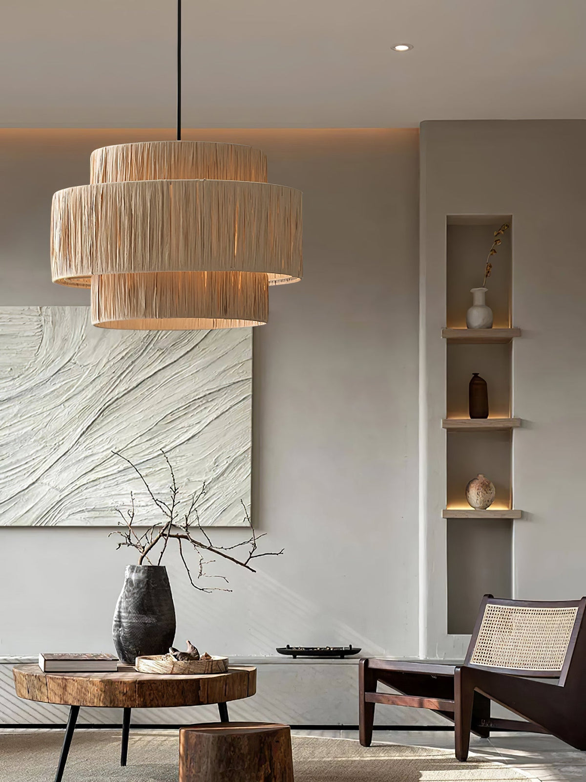 Thyra hanglamp van riet in traditionele retro-stijl
