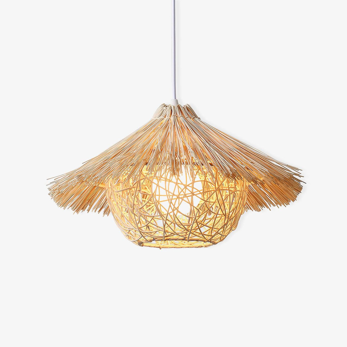 Sunell Strooienhoed Rotan hanglamp