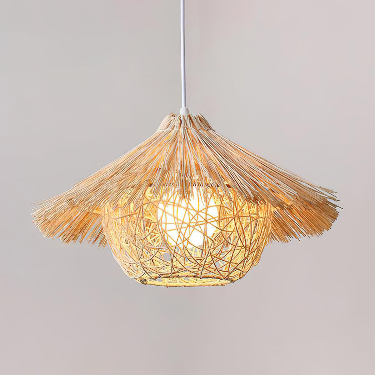 Sunell Strooienhoed Rotan hanglamp