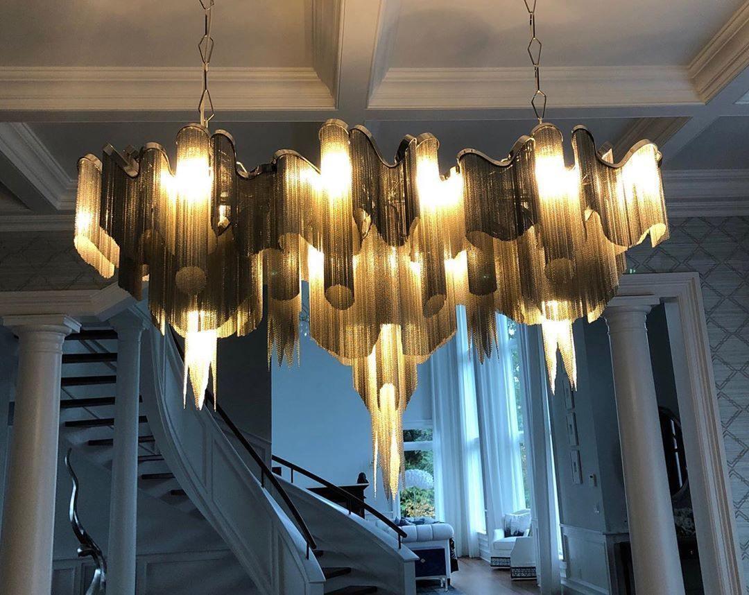 Lustra hanglamp Stream ketting nikkel