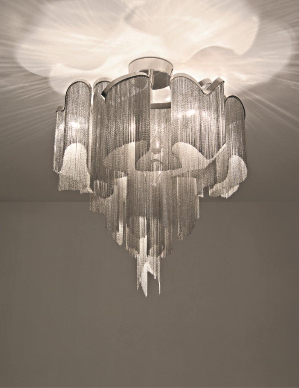 Lustra hanglamp Stream ketting nikkel