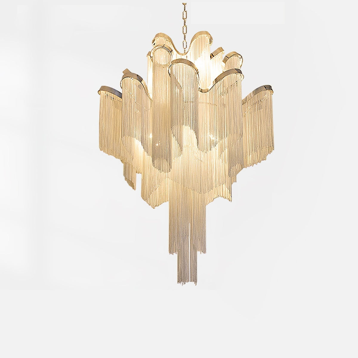 Lustra hanglamp Stream ketting nikkel