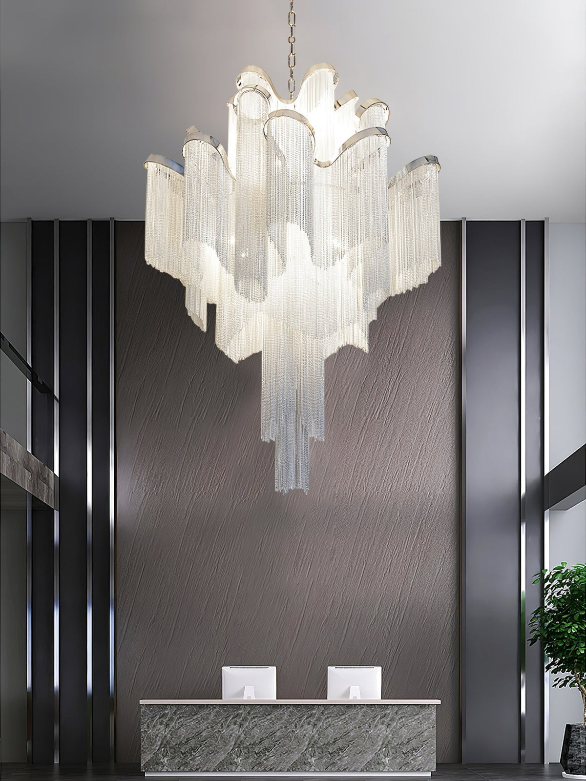 Lustra hanglamp Stream ketting nikkel