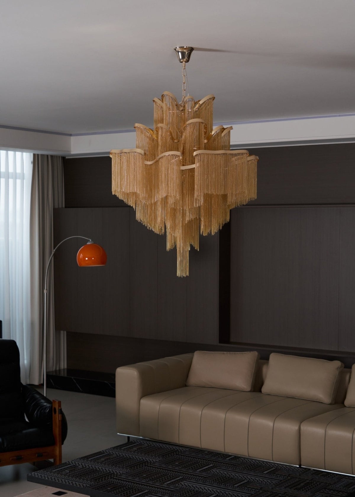 Lustra hanglamp Stream ketting nikkel