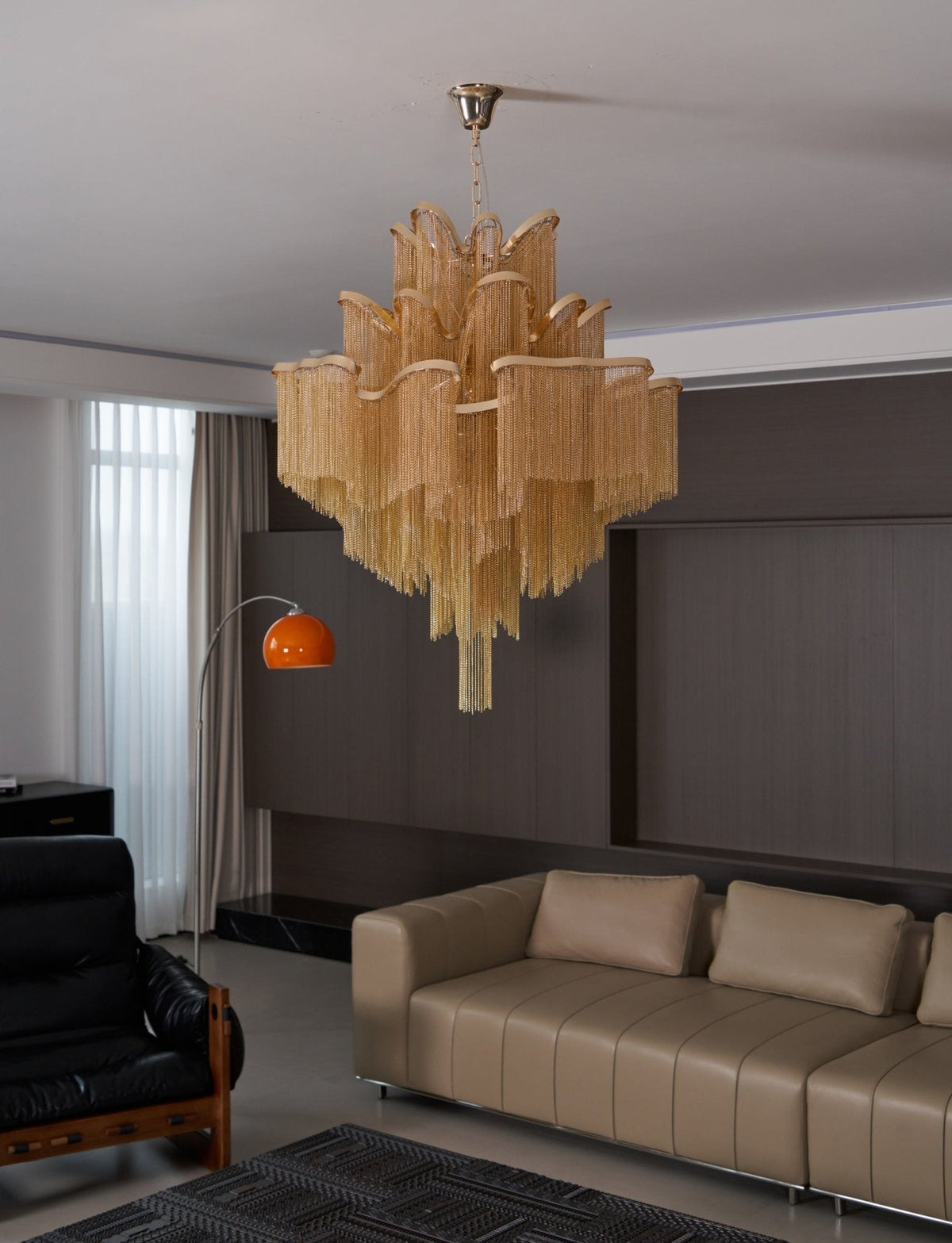 Lustra hanglamp Stream ketting nikkel