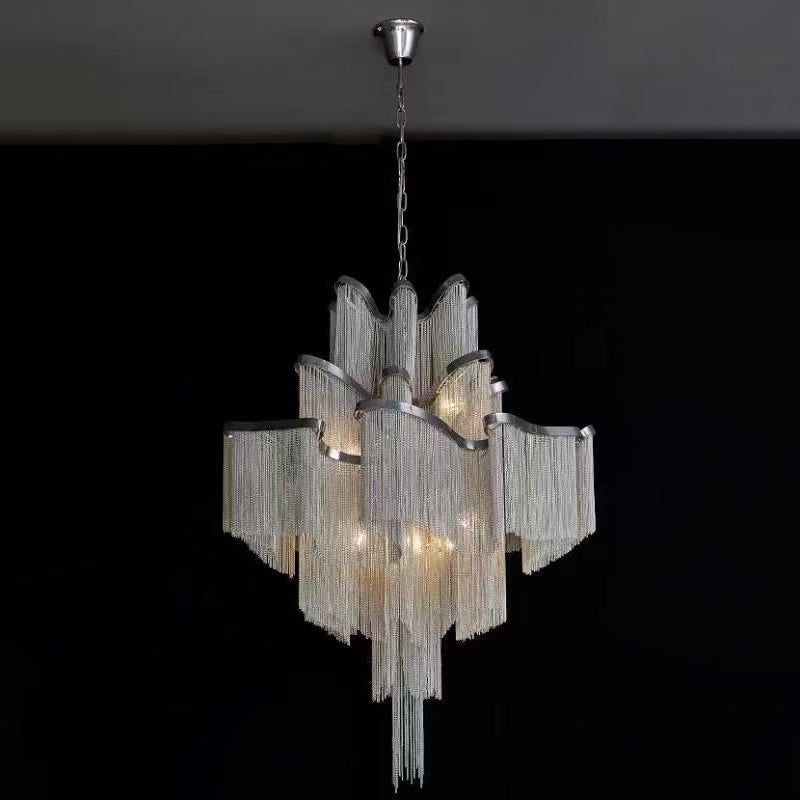 Lustra hanglamp Stream ketting nikkel