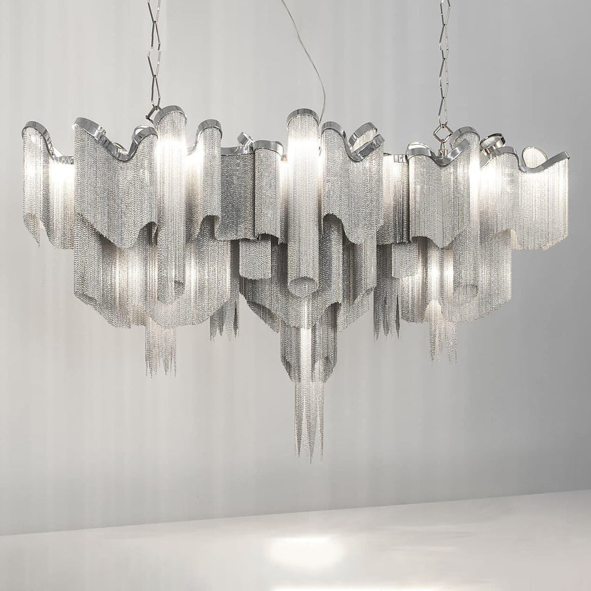 Lustra hanglamp Stream ketting nikkel