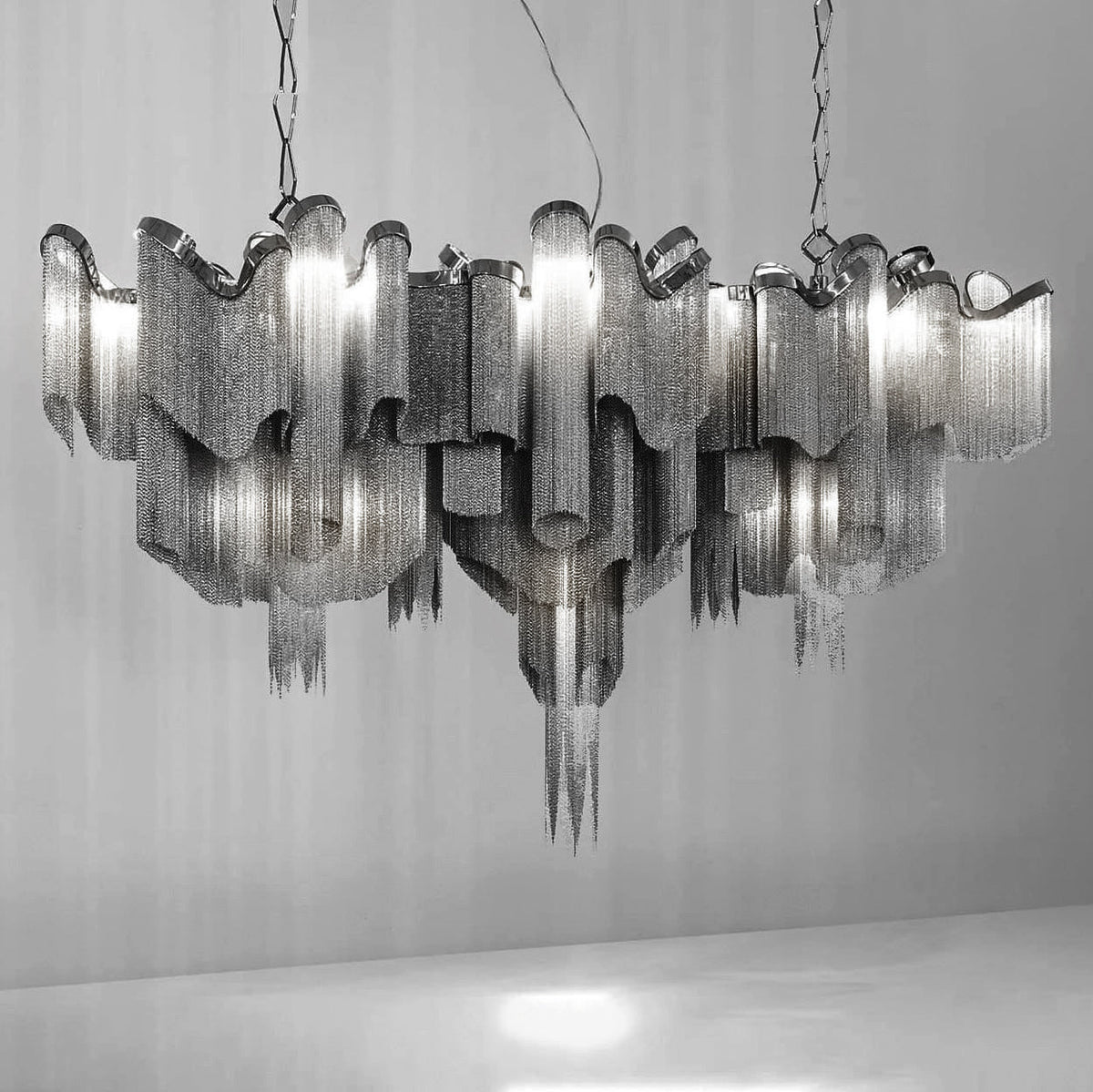 Lustra hanglamp Stream ketting nikkel