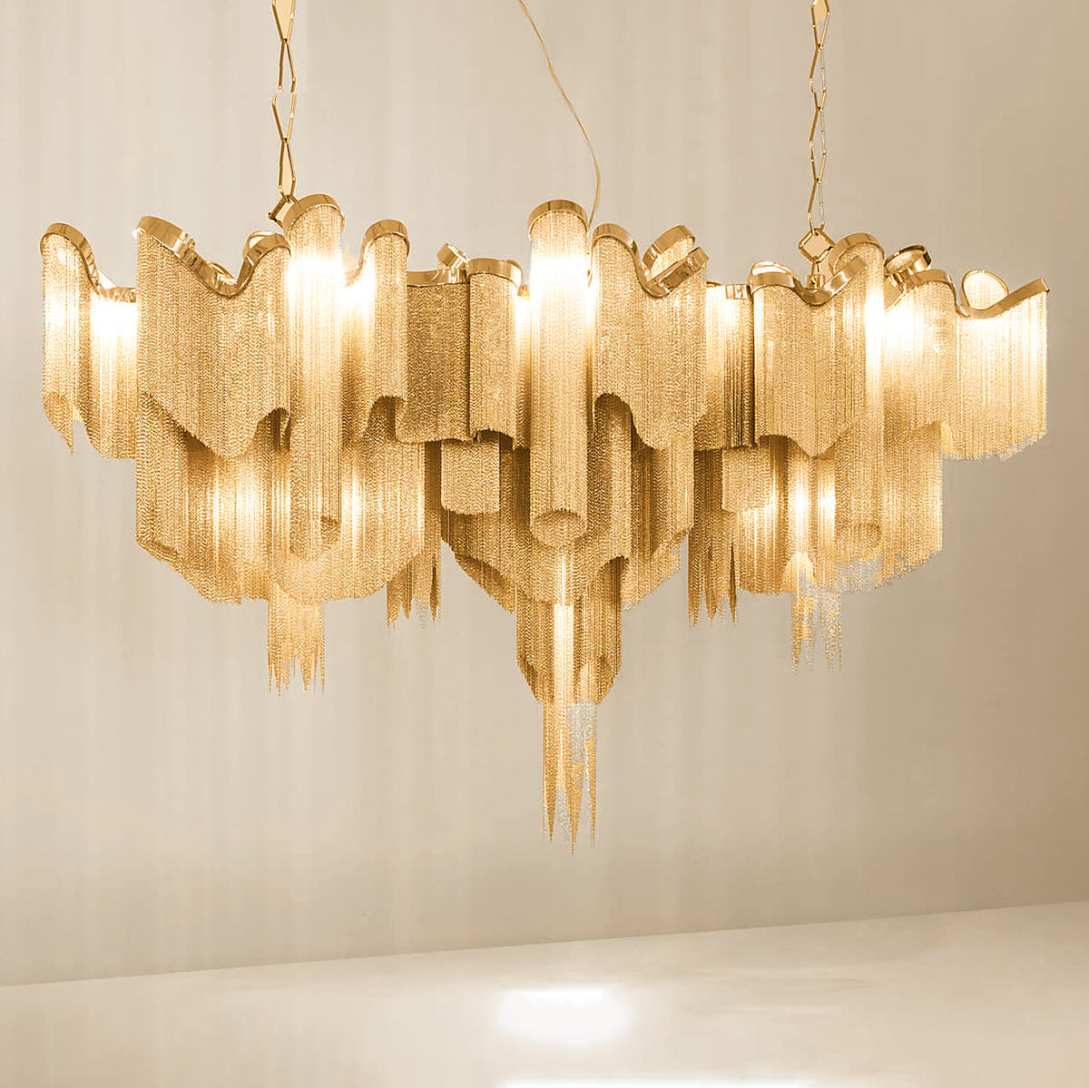 Lustra hanglamp Stream ketting nikkel