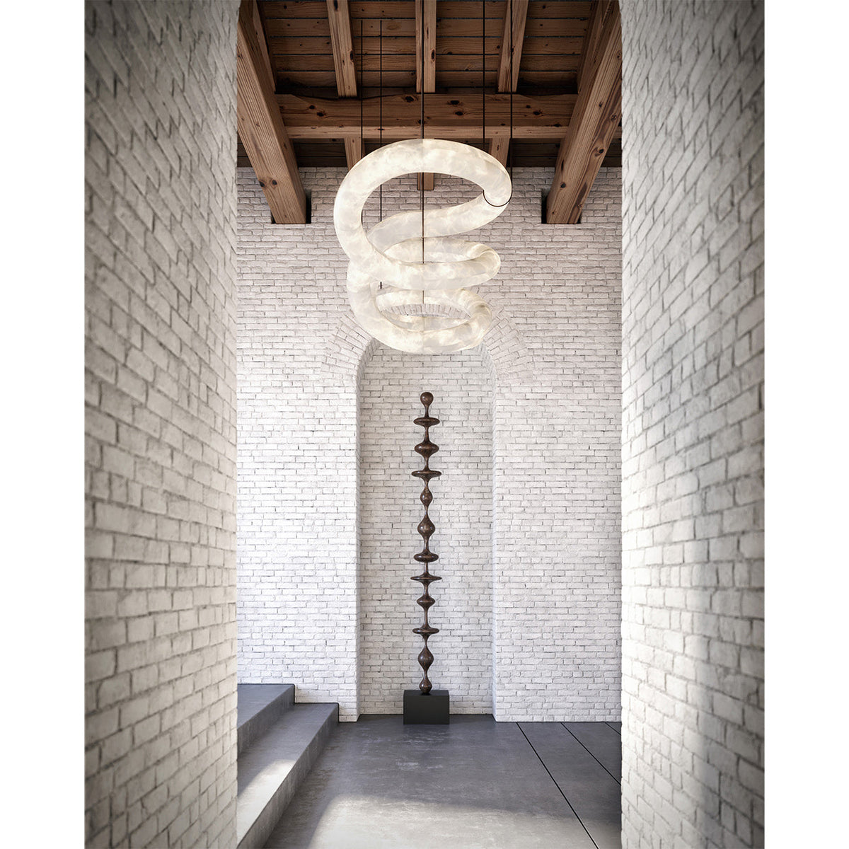 Mithos gebogen albasten hanglamp