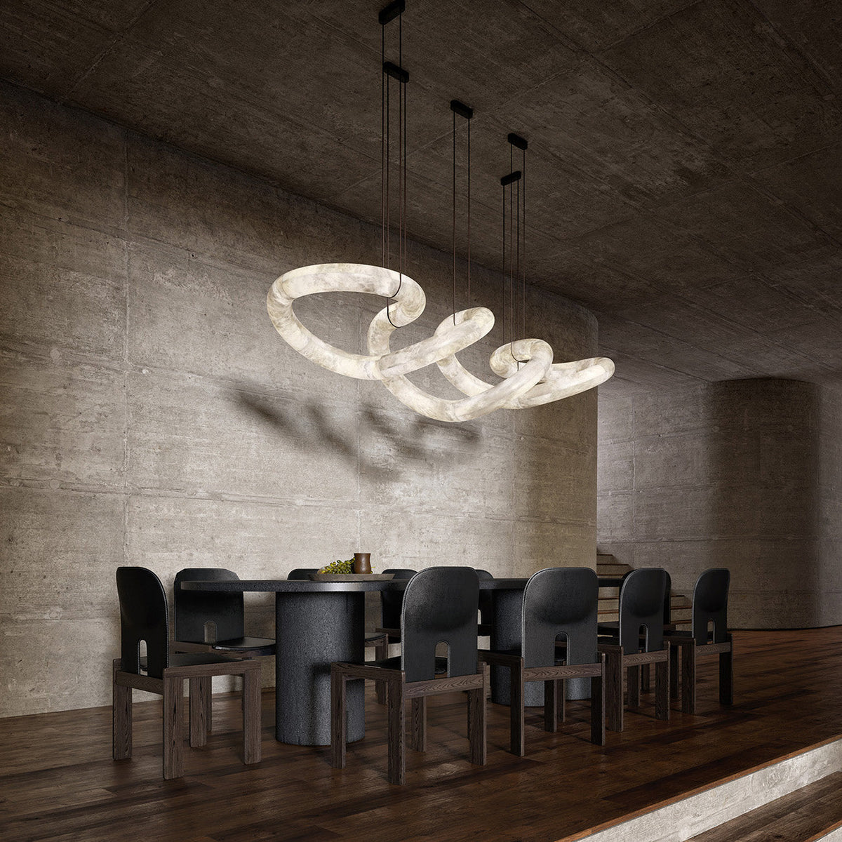 Mithos gebogen albasten hanglamp