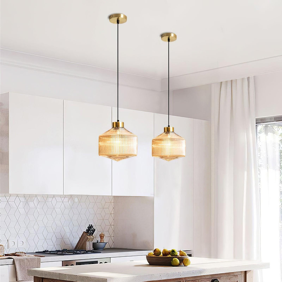Velorarn kunstmatige hanglamp met glas