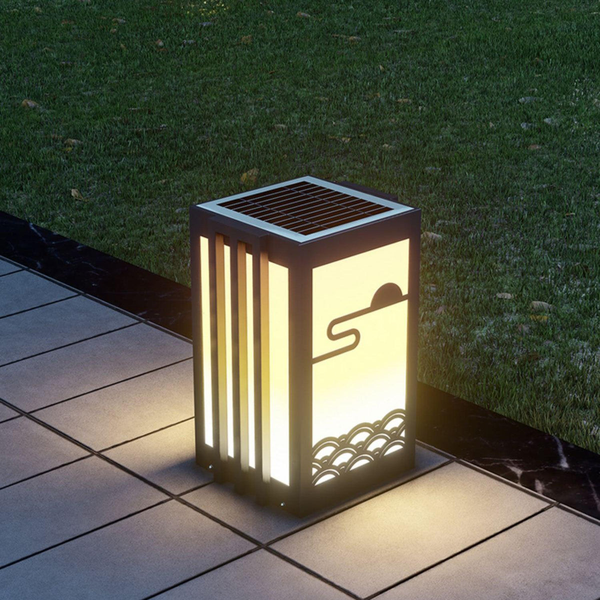 Rivenena buitenverlichting rechthoekig zonsondergangpatroon minimalistisch voor tuin