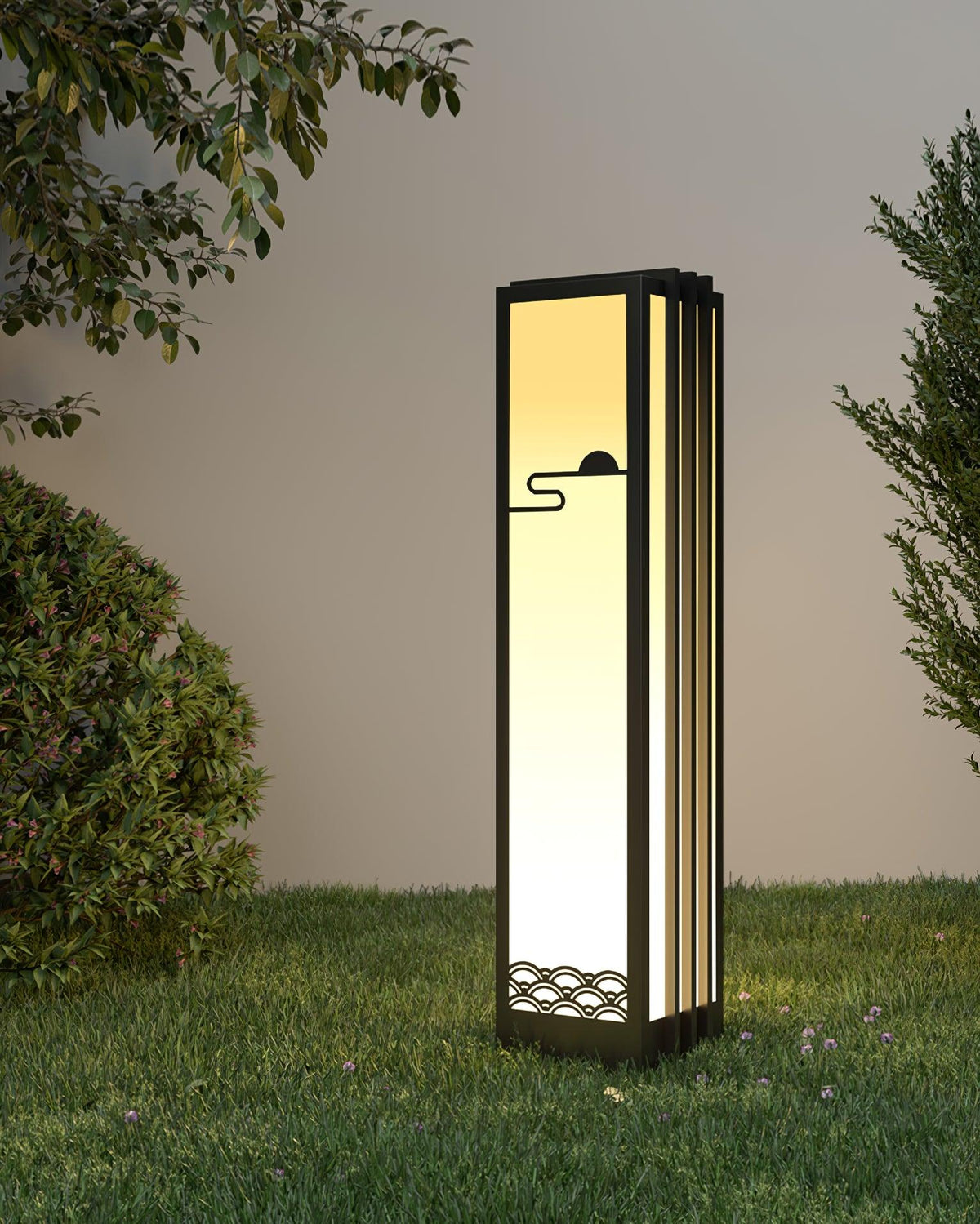 Rivenena buitenverlichting rechthoekig zonsondergangpatroon minimalistisch voor tuin