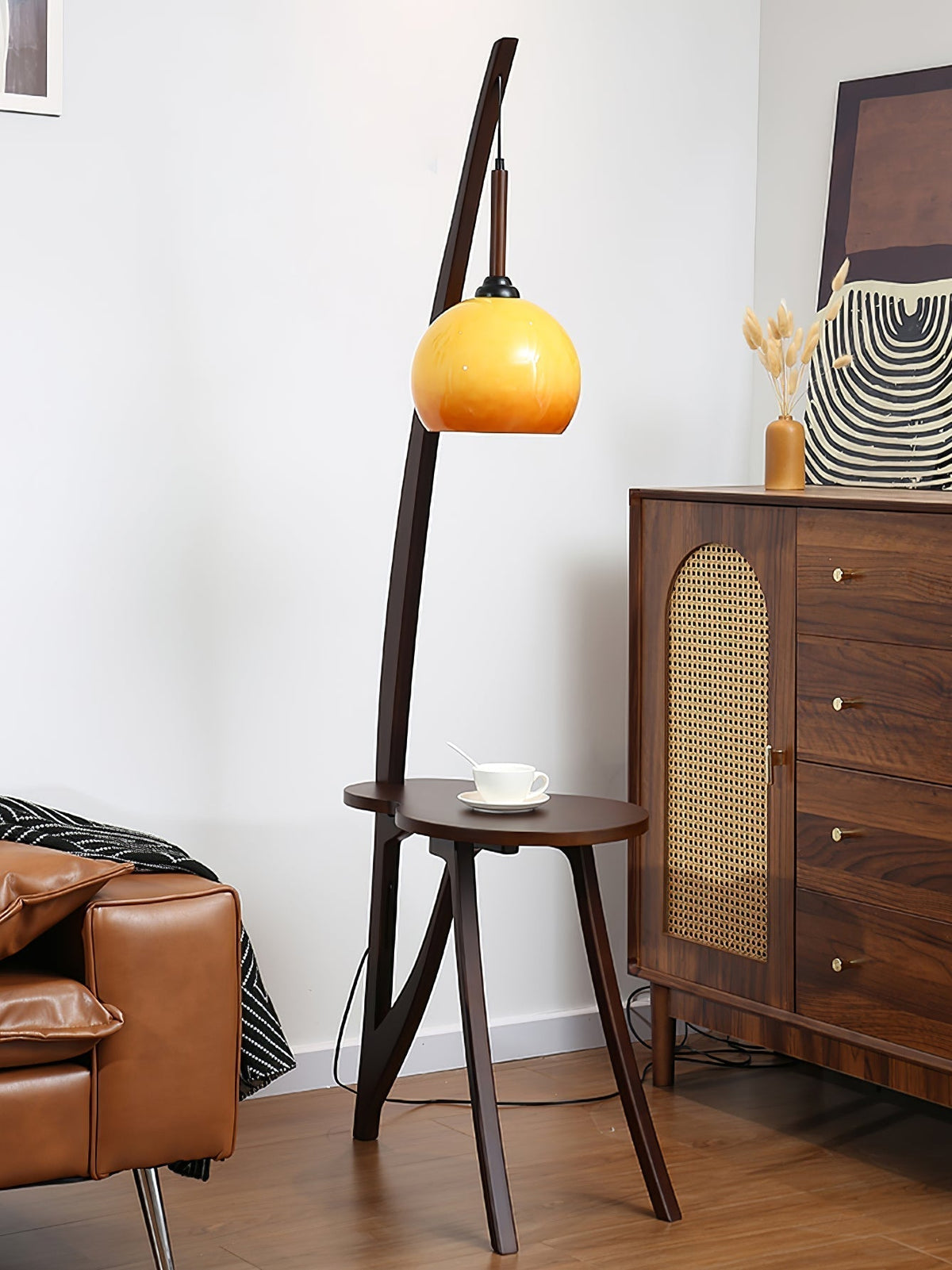 Natura Houten vloerlamp