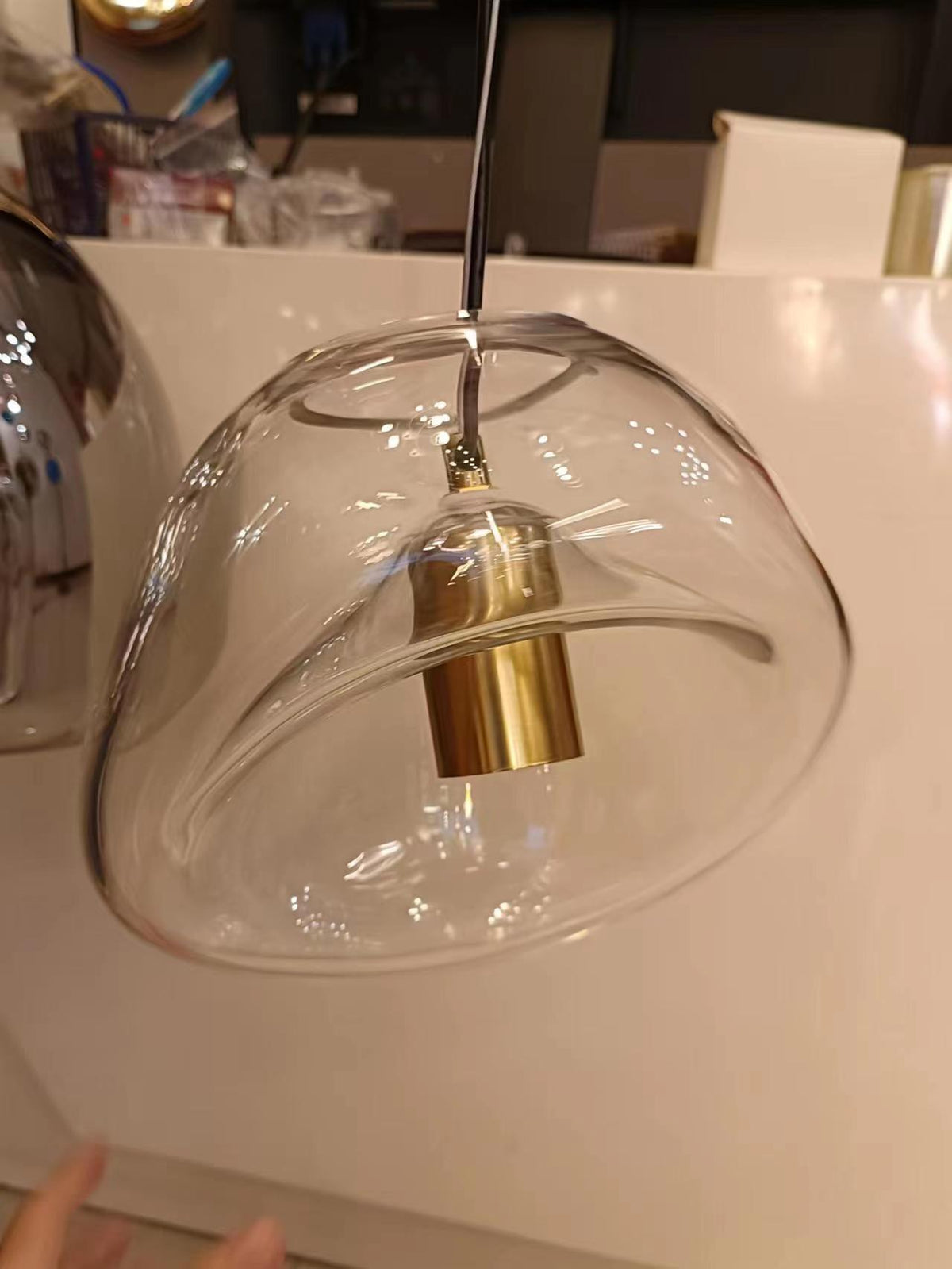 Rune minimalistische hanglamp met glazen kap