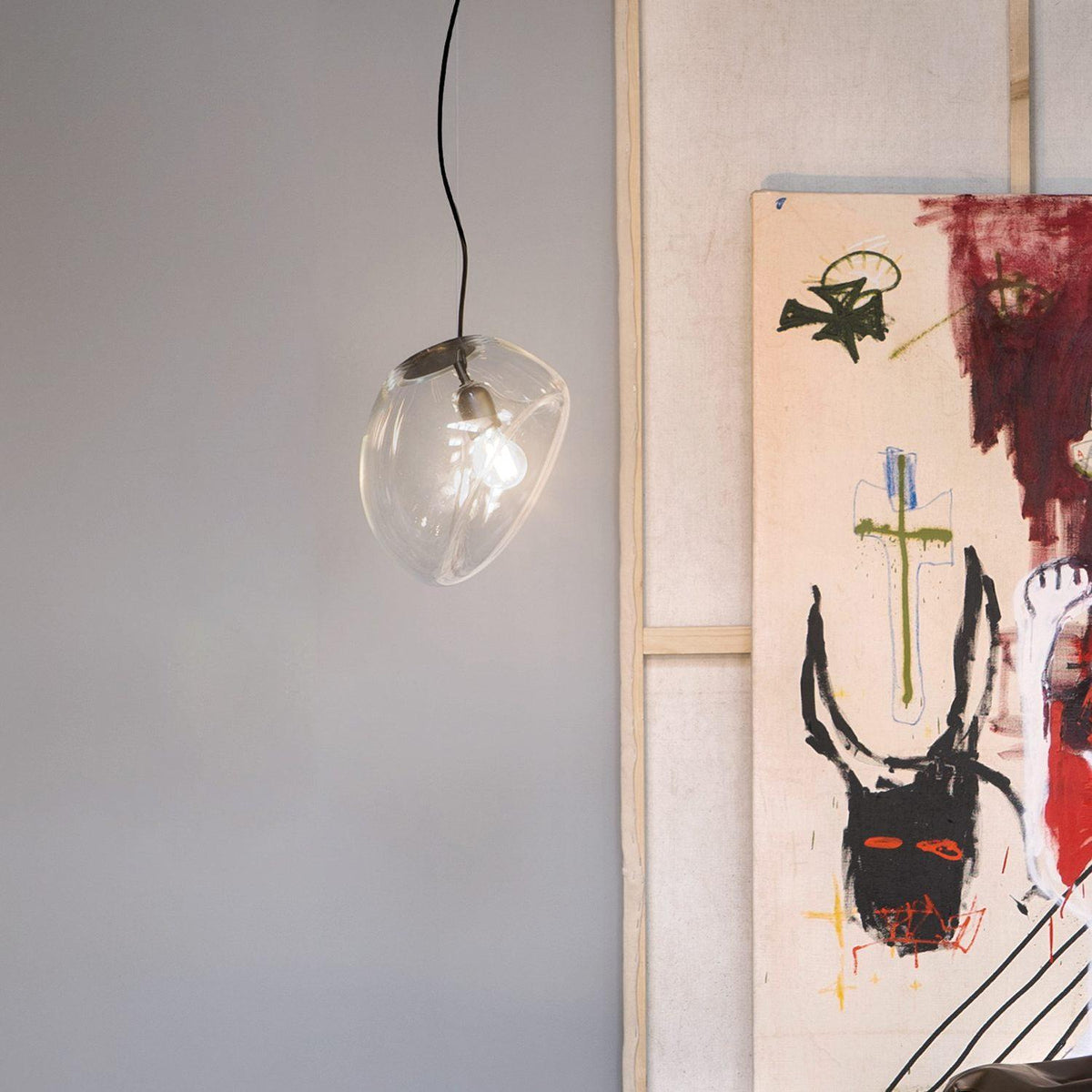 Rune minimalistische hanglamp met glazen kap