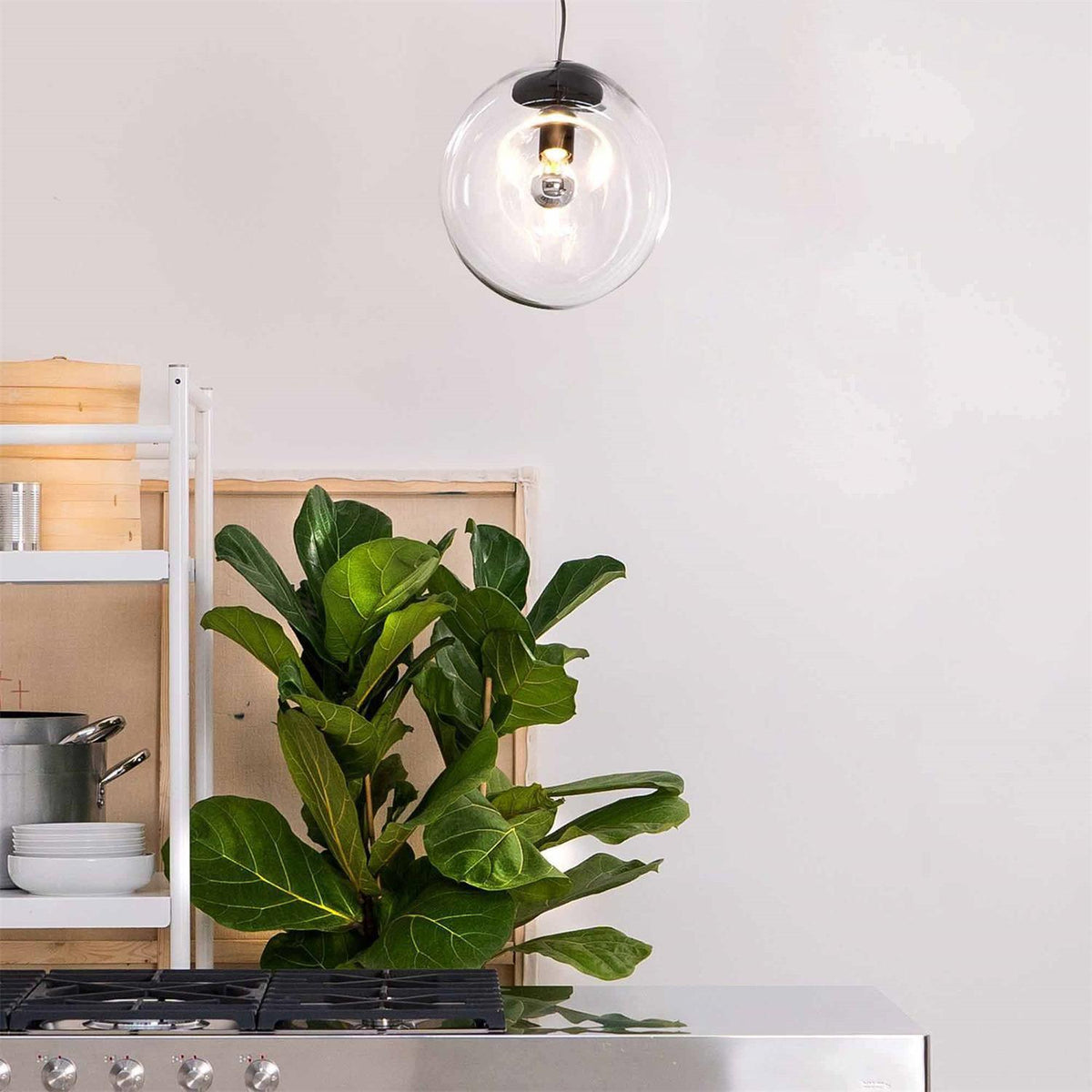 Rune minimalistische hanglamp met glazen kap