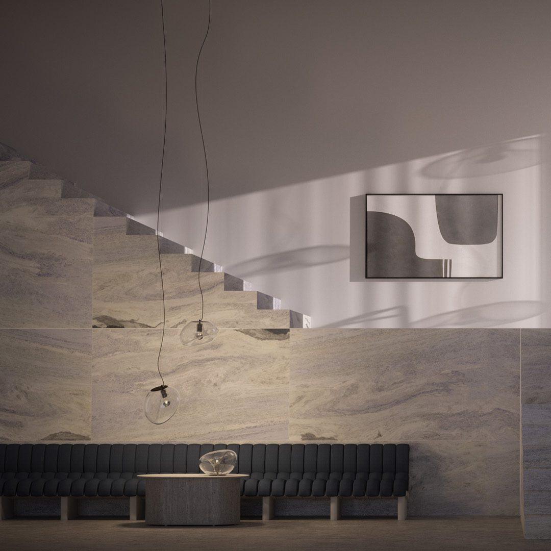 Rune minimalistische hanglamp met glazen kap