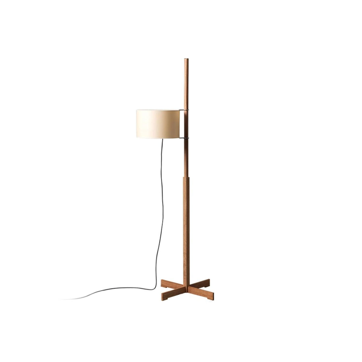 Vindis vloerlamp met houten kap en textiel