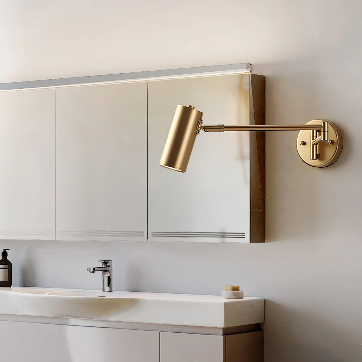 Auraelle wandlamp messing Schuifarm Verstelbaar