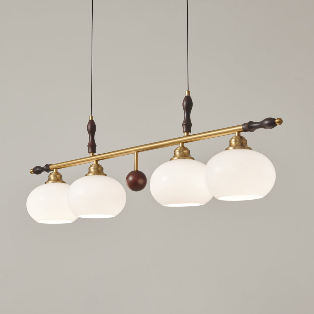 Runell Premium elegantie Traditionele Houten glas hanglamp