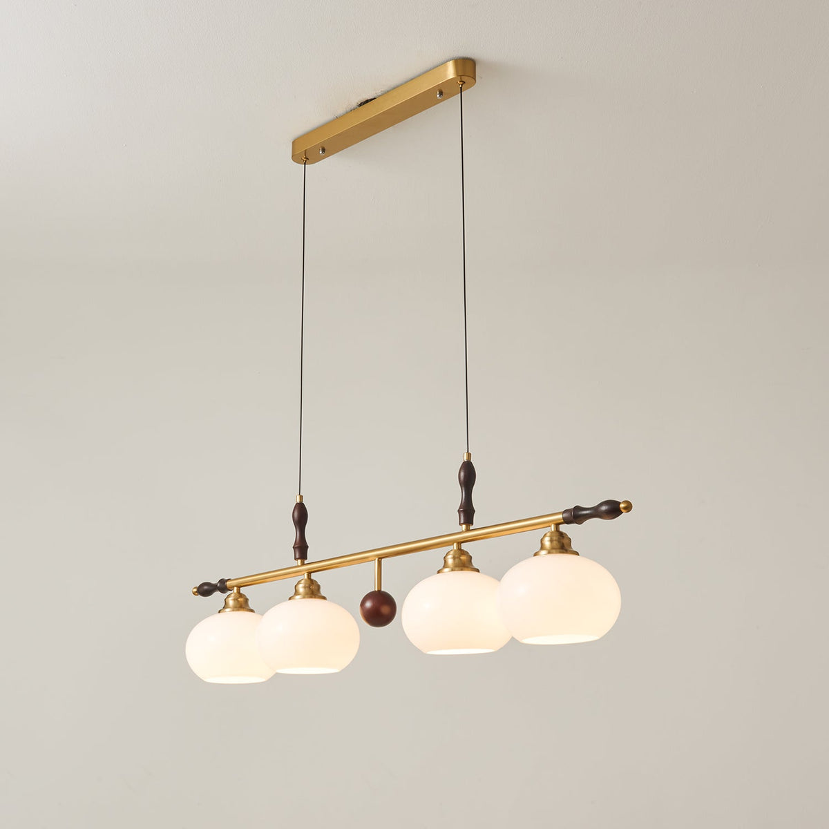Runell Premium elegantie Traditionele Houten glas hanglamp