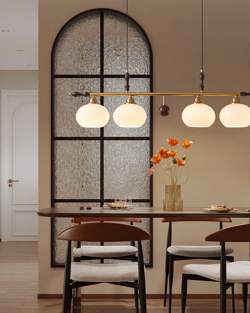Runell Premium elegantie Traditionele Houten glas hanglamp